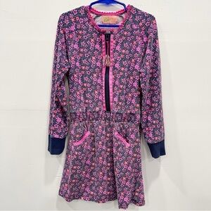 Mim-pi Long Sleeve Zip Front Printed Dress Pink Size 128 / 3y